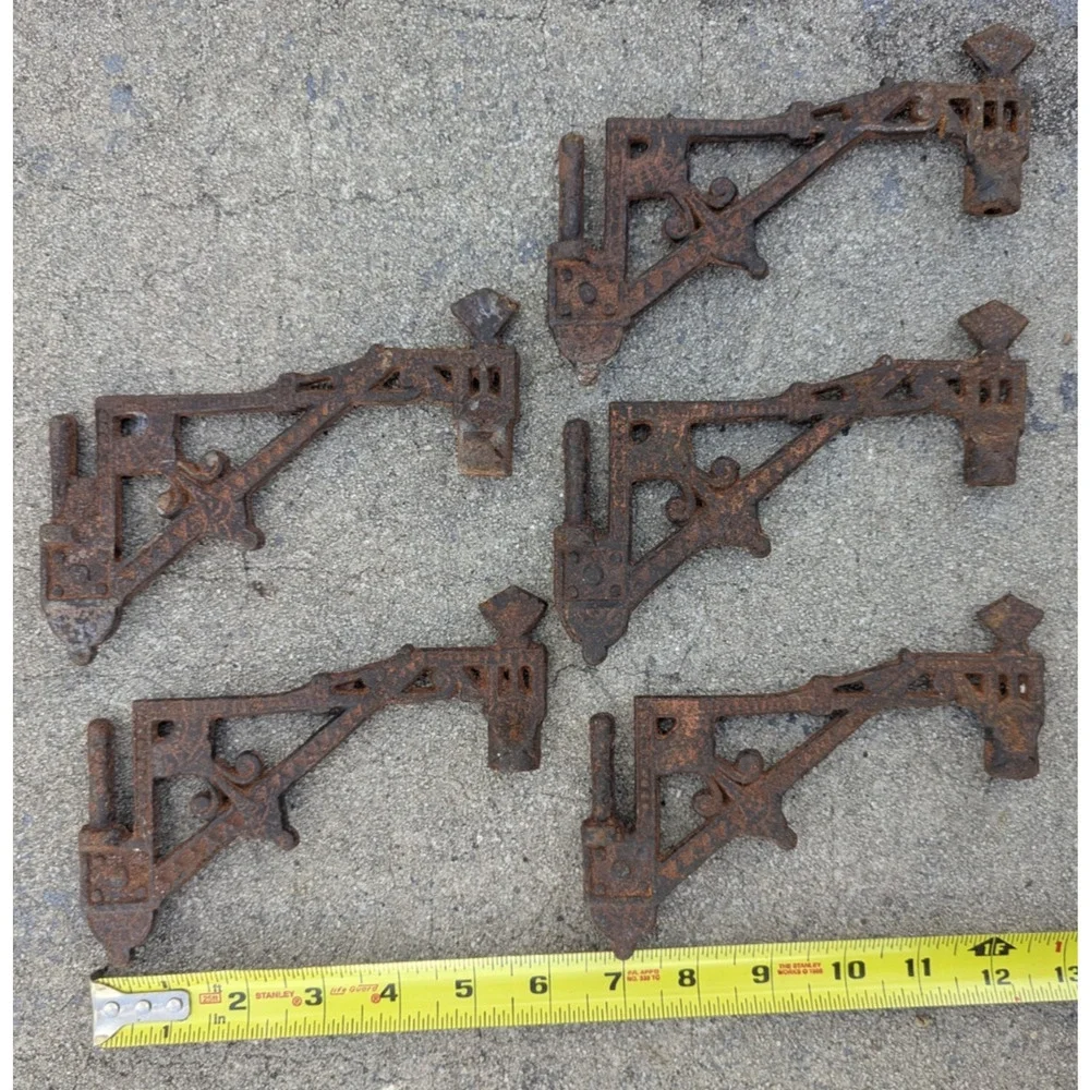 Cast Iron Wall Hanging Oil Lamp Bracket Only Part Lot of 5